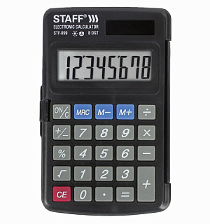 Калькулятор карманный STAFF STF-899 (117х74 мм), 8 разрядов, двойное питание, 250144