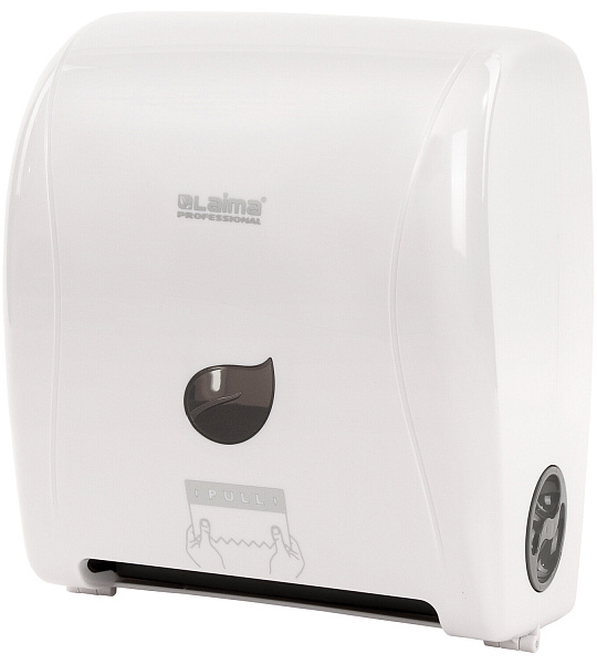 Диспенсер для полотенец в рулонах LAIMA PROFESSIONAL ECO (Система Н1), механический, белый, ABS-пластик, 606550