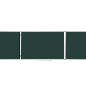 Доска магнитно-меловая OfficeSpace, трехсекционная, линия/клетка, 300*100/100*75*2, алюминиевая рамка