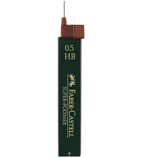 Грифели для механических карандашей Faber-Castell "Super-Polymer", 12шт., 0,5мм, HB