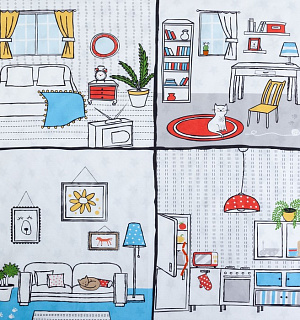 Постельное бельё «Этель» 1.5 сп My sweet home 143*215 см, 150*214 см, 50*70 см -1 шт,100% хл, бязь