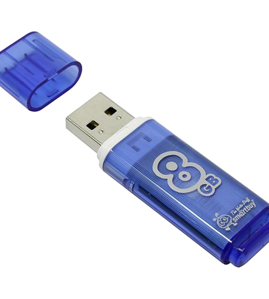 Память Smart Buy "Glossy"  8GB, USB 2.0 Flash Drive, голубой