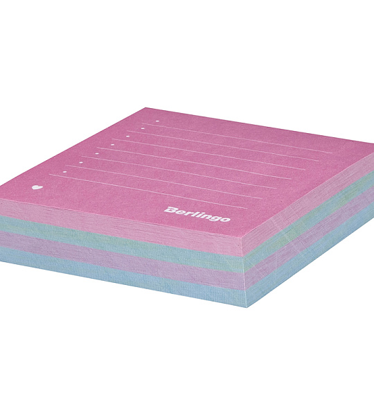 Блок для записи декоративный на склейке Berlingo 8,5*8,5*2см, ассорти 4 дизайна, 200л.