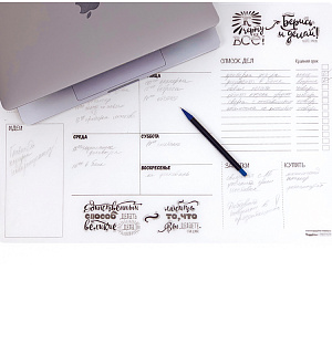 Бизнес-планер HappyLine, прозрачный, 48*34см, стираемая поверхность