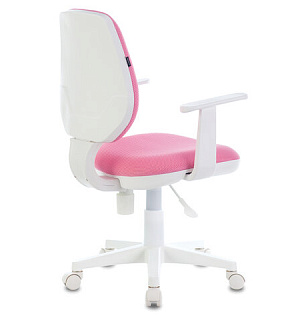 Кресло BRABIX "Fancy MG-201W", с подлокотниками, пластик белый, розовое, 532409, MG-201W_532409
