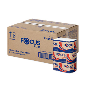 Полотенца бумажные лист. Focus (Z-сл) 2-слойные, 200л/пач. 20*24см, белые