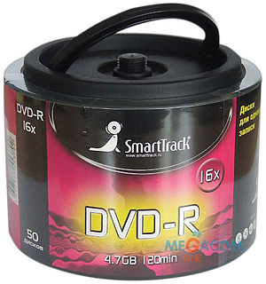 Диск DVD+R 4.7Gb Smart Track 16x Cake Box (50шт)
