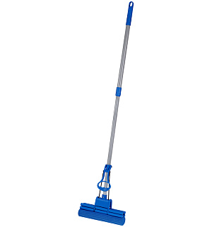 Швабра самоотжимная OfficeClean Professional с губ.насадкой ПВА 27см, двойной отжим, телеск.ручка 70-125см