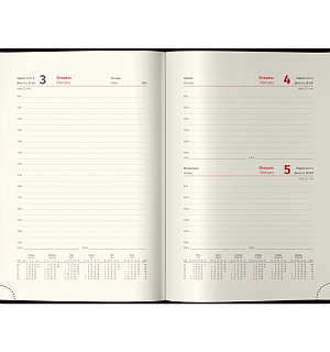 Ежедневник датированный 2023г., A5, 184л., кожзам, Berlingo "Instinct", черный/фламинго, с резинкой