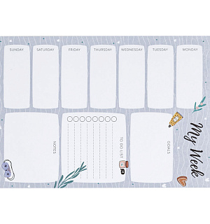 Планер на неделю MESHU 148*210мм (А5), 30л., "Sweet jam", на склейке