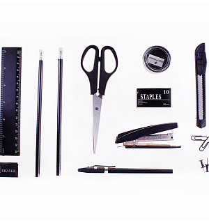 Настольный органайзер OfficeSpace "Русские горки", 12 предметов, вращающийся, черный