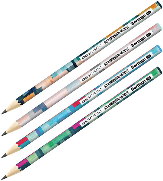 Карандаш ч/г Berlingo "Trend" HB, круглый, заточен., ассорти