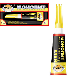 Клей моментальный МОНОЛИТ, 3 г, отрывная мультикарта, 403-001