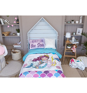 Постельное бельё «Этель» 1.5 сп Really mermaid 143*215 см, 150*214 см, 50*70 см -1 шт,100% хл, бязь