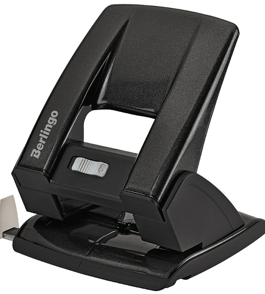 Дырокол Berlingo "Power TX" 40л., металлический, с фиксатором и линейкой, черный