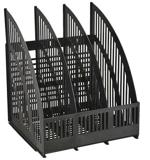 Лоток для бумаг вертикальный СТАММ "Line", сборный, 3 отделения, черный