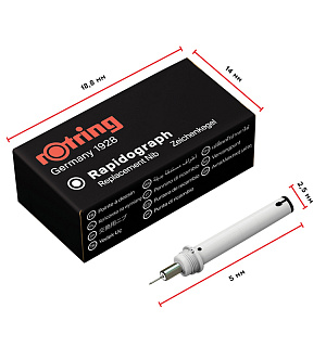 Пишущий элемент для рапидографа Rotring 0,25мм, картон. упаковка