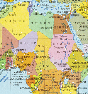 Коврик на стол Attache 38x58см Политическая карта мира черный  2129.1