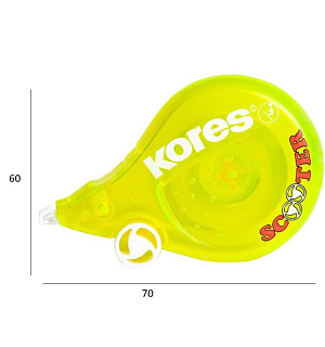 Корректирующая лента 4,2мм/ 8 м KORES  Скутер  цвета в ассорт.84878/84873