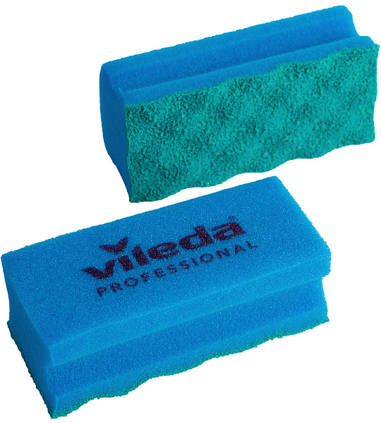 Губка Vileda Professional "Pur Active", с абразивным слоем, 14*6,3см, 10шт, синий/зеленый 123118 (ПОД ЗАКАЗ)