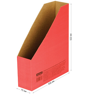Накопитель-лоток архивный из микрогофрокартона OfficeSpace,  75мм, красный, до 700л.