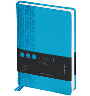Ежедневник недатир. A5, 160л., кожзам, Berlingo "Vivella Prestige", голубой