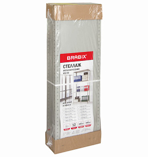 Стеллаж металлический BRABIX "MS KD-185/30/70-4", 1850х700х300 мм, 4 полки, сборная стойка, 291112, S240BR123402