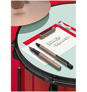 Ручка-роллер Faber-Castell "Hexo" черная, 0,7мм, шестигран., бронзовый корпус, инд. карт. упаковка