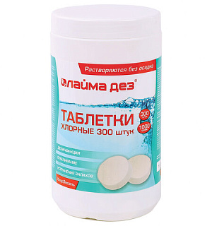 Средство дезинфицирующее Таблетки хлорные 300 штук, 1 кг, банка, ЛАЙМАДЕЗ, 607913