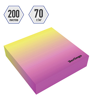 Блок для записи декоративный на склейке Berlingo "Radiance" 8,5*8,5*2см, розовый/желтый, 200л.