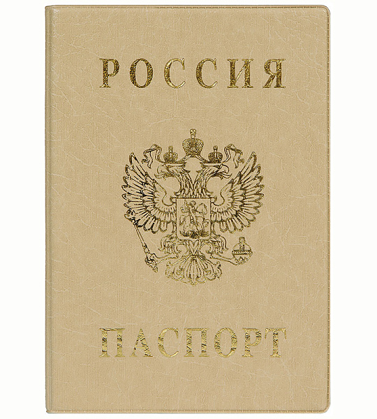 Обложка для паспорта ДПС, ПВХ, тиснение "Герб", бежевый