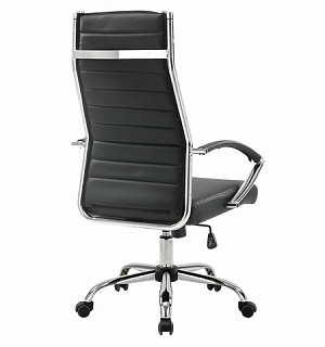 Кресло офисное BRABIX "Style EX-528", экокожа, хром, черное, 531947
