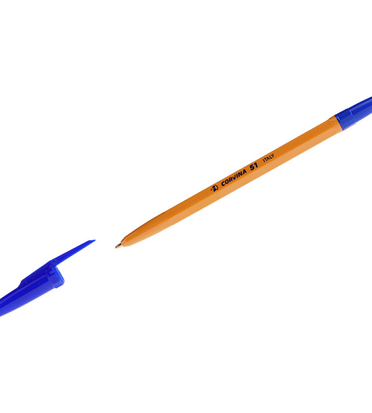 Ручка шариковая Corvina "51 Vintage" синяя, 1,0мм, желтый корпус