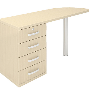 Тумба приставная с топом левым МФ Виско Консул/Дуб шамони светлый, 1500*500*740 ТТПЛ-1/Дуб шамони светлый (ПОД ЗАКАЗ)