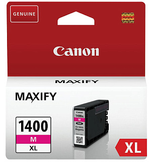 Картридж струйный CANON (PGI-1400XLМ) МВ2040/МВ2340, пурпурный, оригинальный, ресурс 900 стр., 9203B001