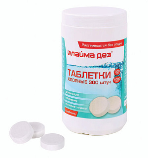 Средство дезинфицирующее Таблетки хлорные 300 штук, 1 кг, банка, ЛАЙМАДЕЗ, 607913