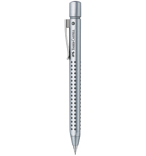 Карандаш механический Faber-Castell "Grip 2011" 0,7мм, трехгранный, с ластиком, серебрянный корпус