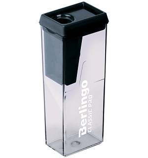 Точилка пластиковая Berlingo "Classic Pro" 1 отверстие, контейнер, ассорти