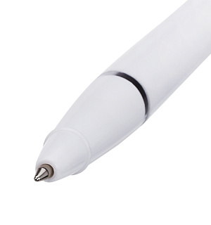 Ручка шариковая настольная OfficeSpace синяя, 0,7мм, белый корпусус, металлическая цепочка