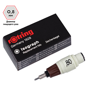 Пишущий элемент для изографа Rotring 0,8мм, картон. упаковка