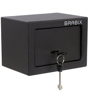 Сейф мебельный BRABIX "SF-140KL", 140х195х140 мм, ключевой замок, черный, 291140, S103BR210114