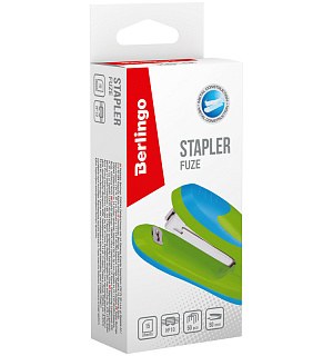Степлер №10 Berlingo "Fuze" до 15л., 50 скоб, пластиковый корпус, зеленый