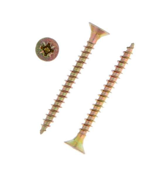 Саморезы универсальные ТУНДРА krep 4.5x45 мм, желтый цинк, 200 шт.