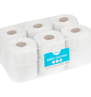Бумага туалетная Vega Professional, 1-сл., 200м/рул., белая