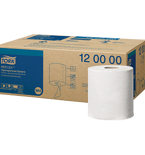 Протирочная бумага в рулонах Tork "Reflex"(M4) ЦВ, 1-слойная, 270м/рул, белый