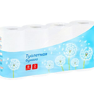 Бумага туалетная OfficeClean, 2-слойная, 8шт., 28,5м/рул., тиснение, белая