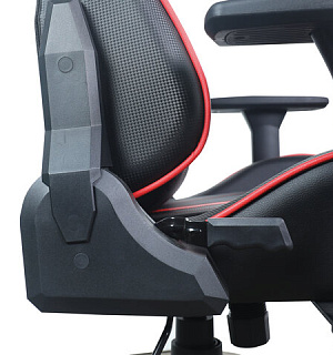 Кресло компьютерное BRABIX "GT Carbon GM-120", две подушки, экокожа, черное/красное, 531931