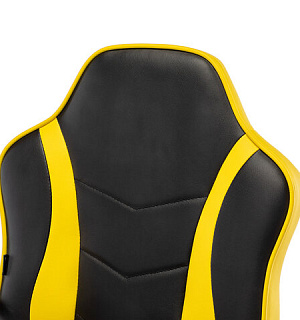 Кресло компьютерное BRABIX "Shark GM-203", экокожа, черное/желтое, 532514