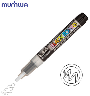 Маркер меловой MunHwa "Black Board Marker" белый, 3мм, водная основа