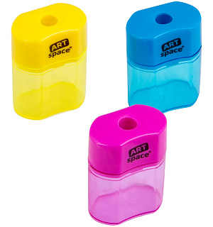 Точилка ArtSpace 1 отверстие, контейнер, ассорти